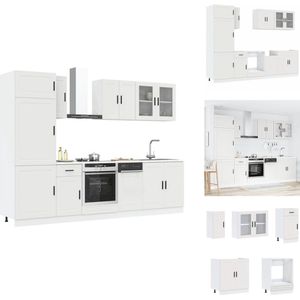vidaXL Keukenkastset - Keukenkastsets - Keukenunitset - Kastset - 8-delige Keukenkastenset Kalmar bewerkt hout wit
