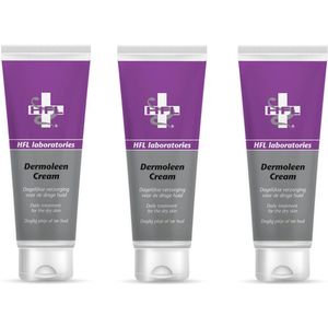 HFL - dermoleen cream - voetverzorging - hyrdratatie van de droge huid - voordeelverpakking - 3x125 ml