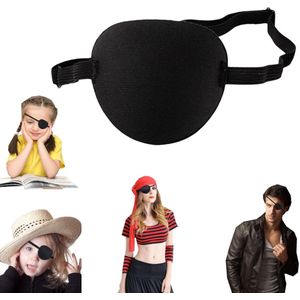 Oogmasker, verstelbaar enkel oogmasker, lichtblokkerend trainings oogmasker, decoratief piraten oogmasker, geschikt voor het linker- of rechteroog van volwassenen en kinderen (7,5*7cm, zwart)