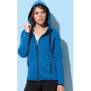 Stedman Dames Knit Fleece Vest met Capuchon Blue Melange Maat S