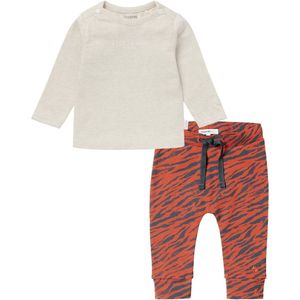 Noppies - Kledingset - 2delig - Broek Orinoco Spicy ginger - Shirt hester Oatmeal - maat 68