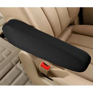 2 paar universele armleuninghoezen voor autostoel, universele armleuningbekleding voor middenconsole, universele armleuninghoes met elastische sluiting, zwart