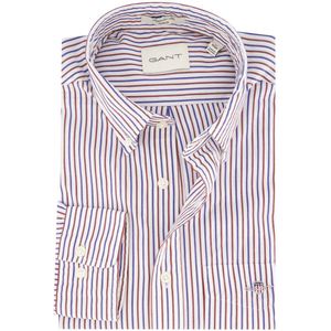 Gant - Regular Fit - Casual Overhemd - Rood Blauw Gestreept