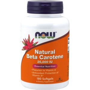 Now Foods - Beta Caroteen Natural - 7500 mcg - 180 Softgels