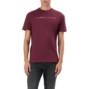 Tommy Jeans - Shirt - Rosa/Rood - Kwartmouw - Normale Pasvorm