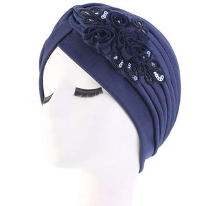 Mmgoqqt Tulbandmutsen met pailletten - 3D Bloem Hoofddeksel - Fluweel Haarband - Chemotherapie Mutsen - Dames Anti-Haaruitval - Alledaags Gebruik - Meerdere Occasies