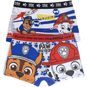 Paw Patrol Jongens Boxershorts – Set van 2 | Zacht Biologisch Katoen | Rood & Blauw | 4/5 jaar