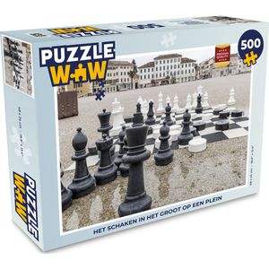 Puzzel Het schaken in het groot op een plein - Legpuzzel - Puzzel 500 stukjes