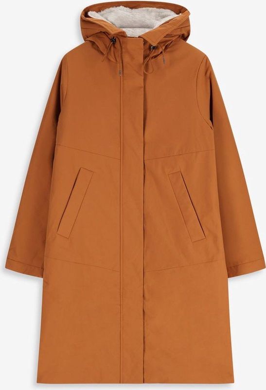 Sissy-Boy - Donkeroranje parka met uitneembare faux fur voering