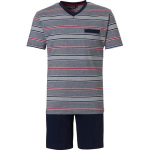 Pastunette for Men - Stripes - Shortama - Grijs/Blauw - Maat M