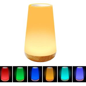 CNL Sight Oplaadbaar Nachtlampje Met Afstandsbediening, Wit Warm licht en 13 RGB kleuren-USB Oplaadbaar-Wake-up Light-Sfeerlamp-LED verlichting -Leeslamp-Tafellamp -Bedlamp voor Baby, Kinderen & Volwassenen-Dimbaar-Touch Control -15CM