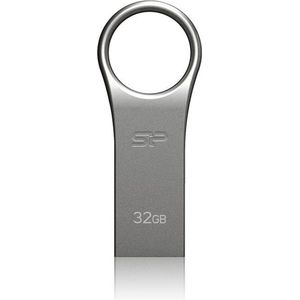 Silicon Power 32GB Firma F80 COB USB 2.0 sleutelring flashdrive Zilver