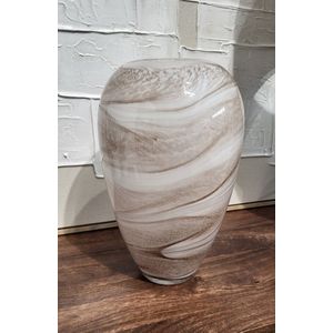 Countryfield - Vaas - Glas - Marmer - XL - Bruin - Zand - 34x21cm