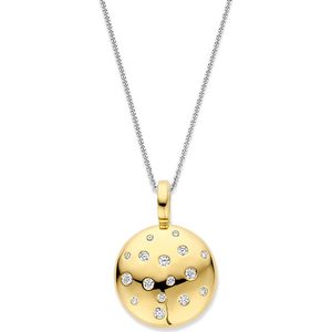 TI SENTO Dames Hanger - 925 zilver - Zirkonia met geel verguld - 6844ZY