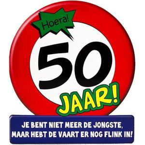 Stopbord wenskaart/verjaardagskaart 50 jaar 16 x 14 cm - 50 verjaardag - ansichtkaarten/wenskaarten