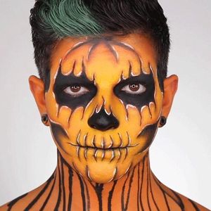 Mehron - Halloween Schmink Kit - Pumpkin Skeleton - Pompoen Skelet - Oranje/zwart/groen - Inclusief Youtube Tutorial