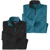 ATLAS FOR MEN - Set van 2 microfleece sweaters Outdoor - Heren - Verkrijgbaar in grote maten - L