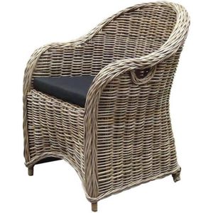 Barcelona dining tuinstoel naturel rotan - olefin black