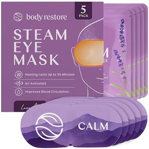 Body Restore - Calm Stoom Oogmaskers - Lavendel - Verwarmd Oogmasker - 5 Stuks