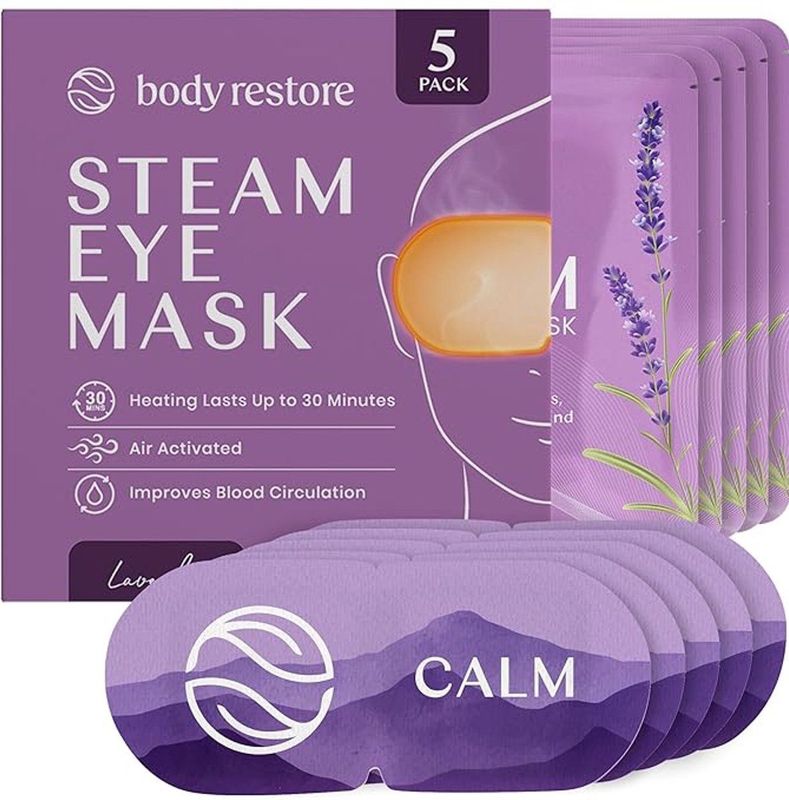 Body Restore - Calm Stoom Oogmaskers - Lavendel - Verwarmd Oogmasker - 5 Stuks