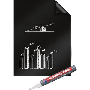 Magic-chart legamaster whiteboard 60x80cm zwart | Rol a 25 vel