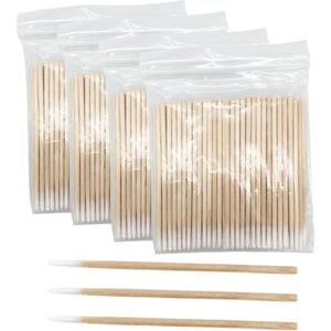 400 stuks puntige wattenstaafjes - Wattenstaafjesdispenser voor make-up, tatoeages, wenkbrauwen, nagels
