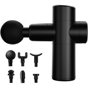 Gloovon - Mini Massage Gun - 6 opzetstukken - 30 snelheden - 2000 mAh - Inclusief Draagtas - Sport en Relax Massage - Massageapparaten - Zwart