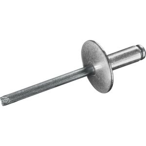 GOEBEL® - 500 x Blindklinknagels (Ø x L) 4,8 x 10 mm - Alu Aluminium AlMG 3,5 / Staal verzinkt - Grote kop - STANDARD - 7371148100 - Popnagel