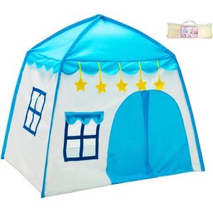 Opvouwbare tipi speeltent voor kinderen - babytent voor binnen en buiten - yurten speelhuis met draagtas - blauw