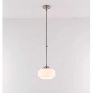 ArtDeco hanglamp opaalglas  ⌀ 30 - schoollamp  jaren 20 jaren 30