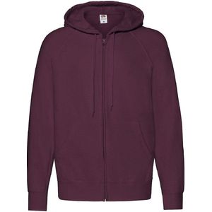 Fruit Of The Loom Heren Lichtgewicht Full Zip Jacket / Hoodie (Bordeaux)