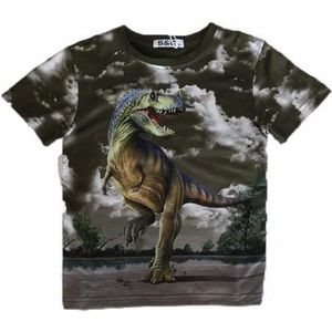 S&C Dinosaurus Shirt - T-Rex - Groen - Maat 86/92 (2 jaar)