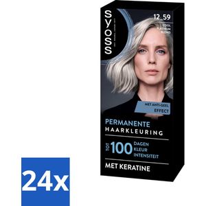 SYOSS - Coloration 12-59 Cool Platinum Blond - Haarverf - Grijsdekking - Vermindert Haarbreuk - Voordeelverpakking - 24 stuks