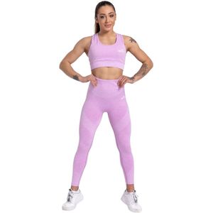 Mives® Sportlegging en Top - Yoga - Fitness set - Scrunch Butt - Dames Legging - Sportkleding - Fashion legging - Broeken - Gym Sports - Legging Fitness Wear - High Waist - LILA - maat S - BRA