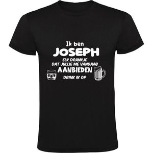 Ik ben Joseph, elk drankje dat jullie me vandaag aanbieden drink ik op Heren T-shirt | drank | feest | jarig | verjaardag | vrijgezellenfeest | cadeau | kado