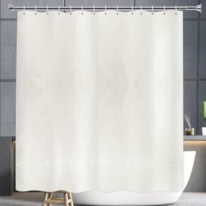 Extra lang douchegordijn - waterafstotend - 1 stuk - crème - polyester - 200x220 cm