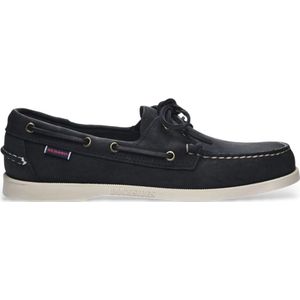 Sebago - Portland - Leren Mocassins - Marineblauw - Plat - Veters