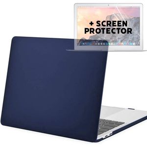 2-in-1 Beschermset - Geschikt voor MacBook Pro 13 inch - Case + Screenprotector - Hardcase - A1706/A1708/A2338/A2686 (M1,M2,Touchbar, 2016-2022) - Blauw