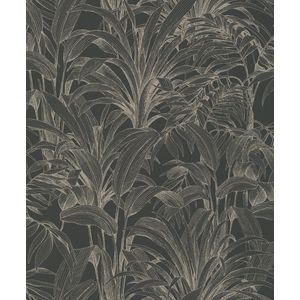 Duch Wallcoverings - Asperia- Aliare zwart/zilver - vliesbehang - 10m x 53cm - A51403