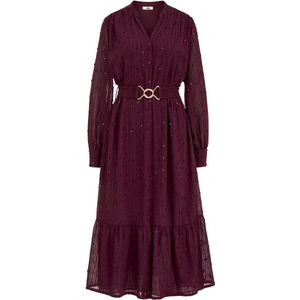 WE Fashion - Jurk - Aubergine - 7/8 Lengte - Getailleerd Model