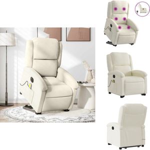 vidaXL Elektrische Sta-op-massagestoel - Elektrische Sta-op-massagestoelen - Sta-op-massagestoel - Massagestoel - Sta-op-massagestoel elektrisch verstelbaar fluweel crèmekleurig