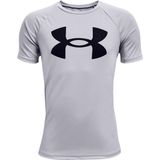 T-Shirt met Korte Mouwen voor kinderen Under Armour Tech Big Logo Grijs