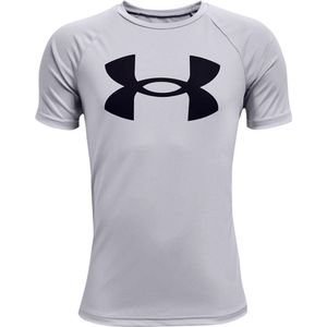 T-Shirt met Korte Mouwen voor kinderen Under Armour Tech Big Logo Grijs