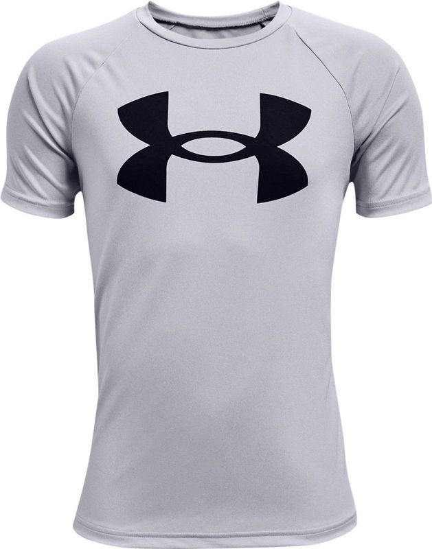 T-Shirt met Korte Mouwen voor kinderen Under Armour Tech Big Logo Grijs