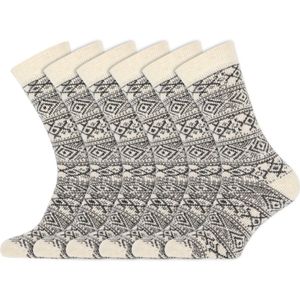 Noorse sokken | Dames sokken | Merk: Basset | Kleur: Wit | Maat: 35 t/m 42 | 6 Paar