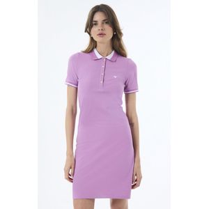 Felix Hardy - Jurk - Paars - Katoenen - Korte Mouw - Knielengte - Dames