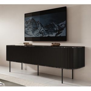 Meubella - TV-Meubel Reborn - Zwart - 180 cm