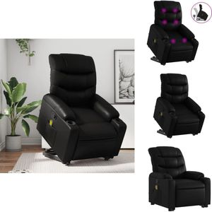 vidaXL Sta-op-massagestoel - Sta-op-massagestoelen - Sta-opstoel - Sta-op Stoel - Sta-op-massagestoel verstelbaar kunstleer zwart