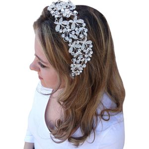 Jessidress Bruids Haaraccessoires Diadeem met Haarbloemen en strass Haarsieraad