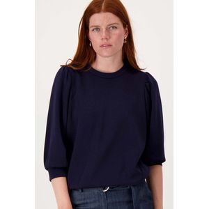 Zusss T-shirt Top Van Jog Stof En Pofmouw 0304 224 2018 Navy Dames Maat - XS